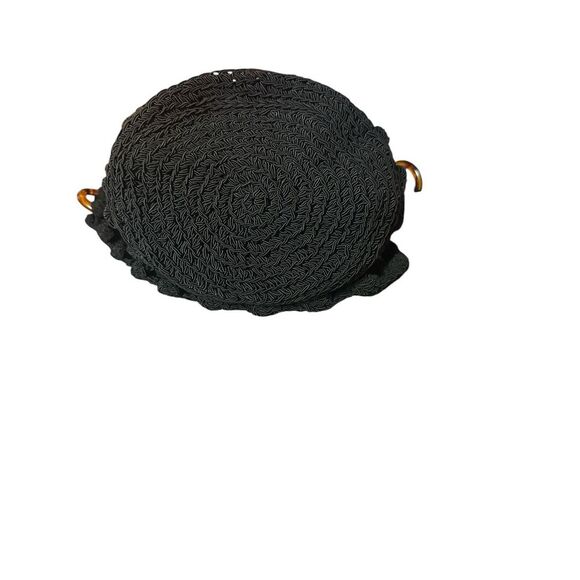 Crochet Mini Black Bucket Purse Made Very Well Adorable Boho Style‎ EUC - Picture 4 of 7
